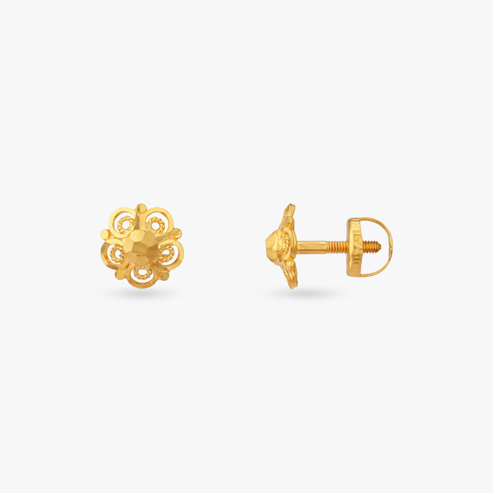 Timeless Radiance Gold Jhumka Earrings,,hi-res image number null