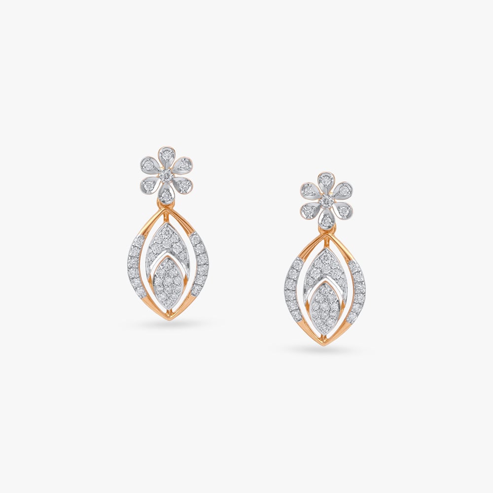 

Blooming Spark Diamond Drop Earrings