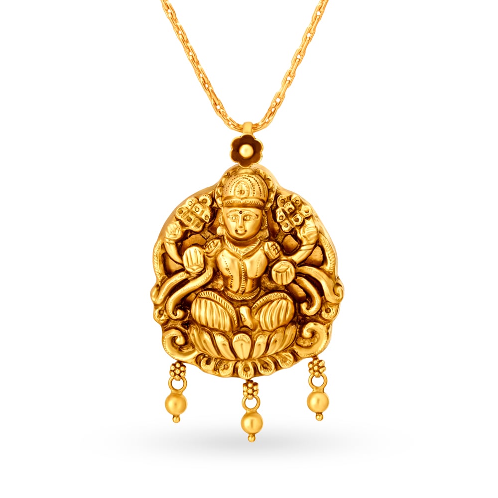 Auspicious 22 Karat Yellow Gold Goddess Lakshmi Pendant,,hi-res image number null