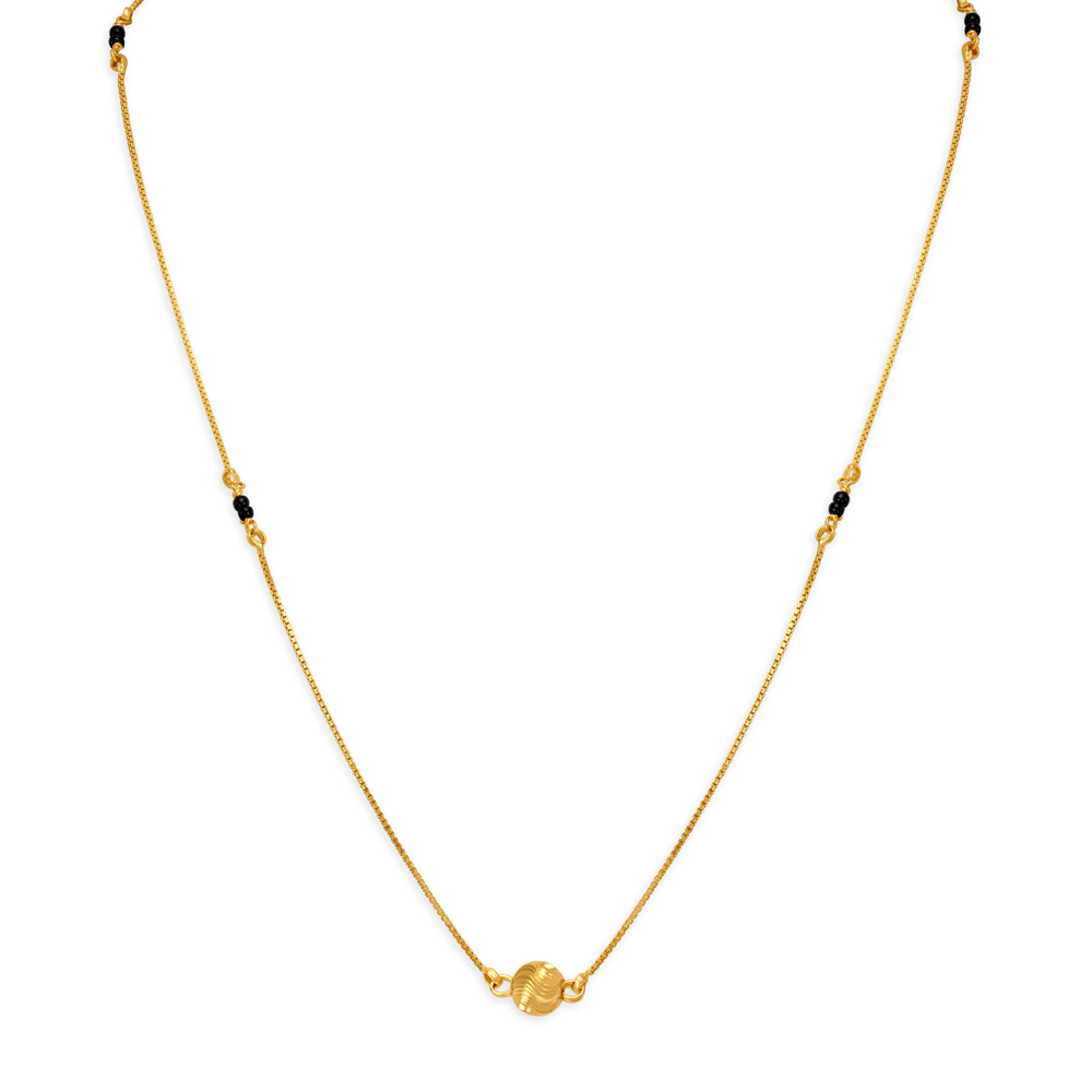 Classic Gold Chain with Black Beads for Kids,,hi-res image number null
