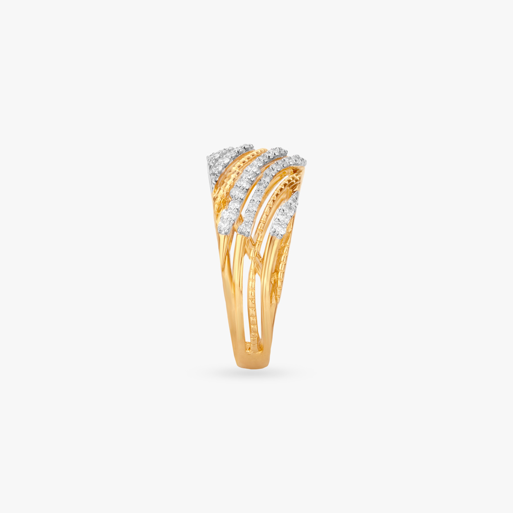 Luxe Wave Diamond Finger Ring,,hi-res image number null