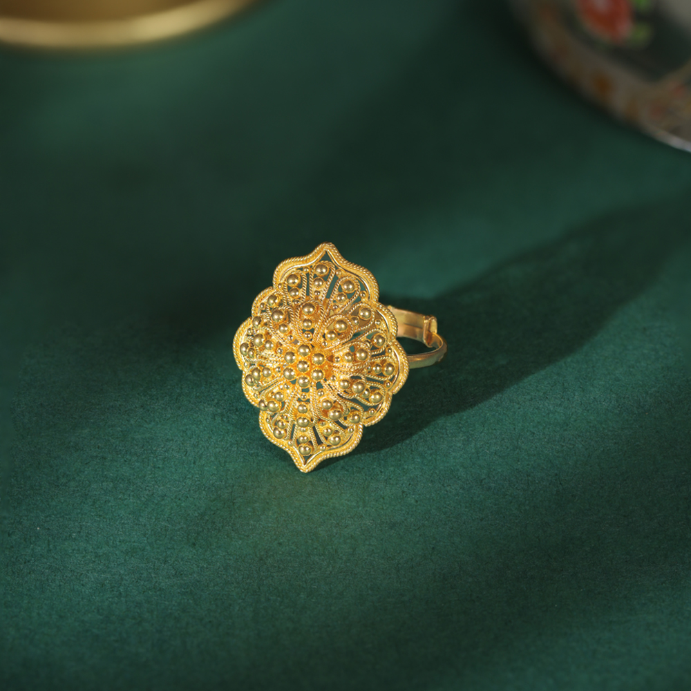 Regal Intricate Gold Ring,,hi-res image number null
