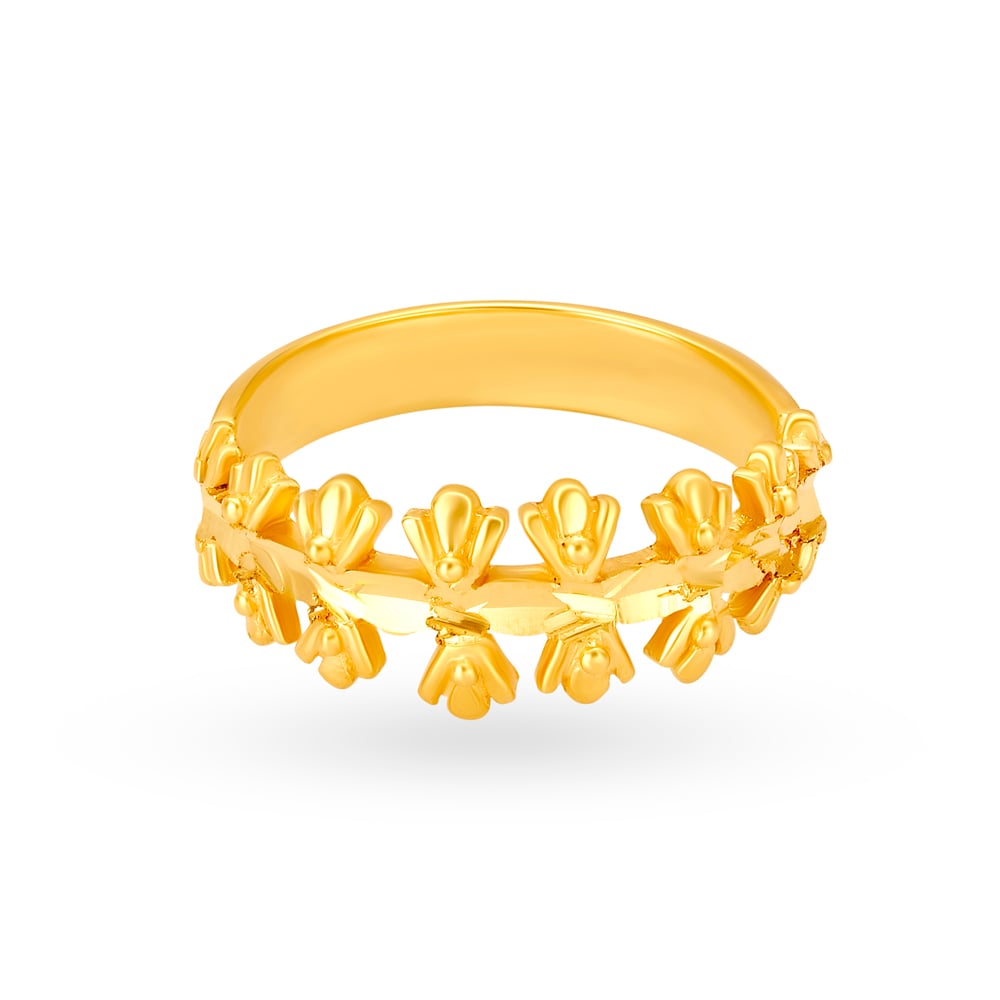 Enticing 22 Karat Yellow Gold Floral Vine Finger Ring,,hi-res image number null