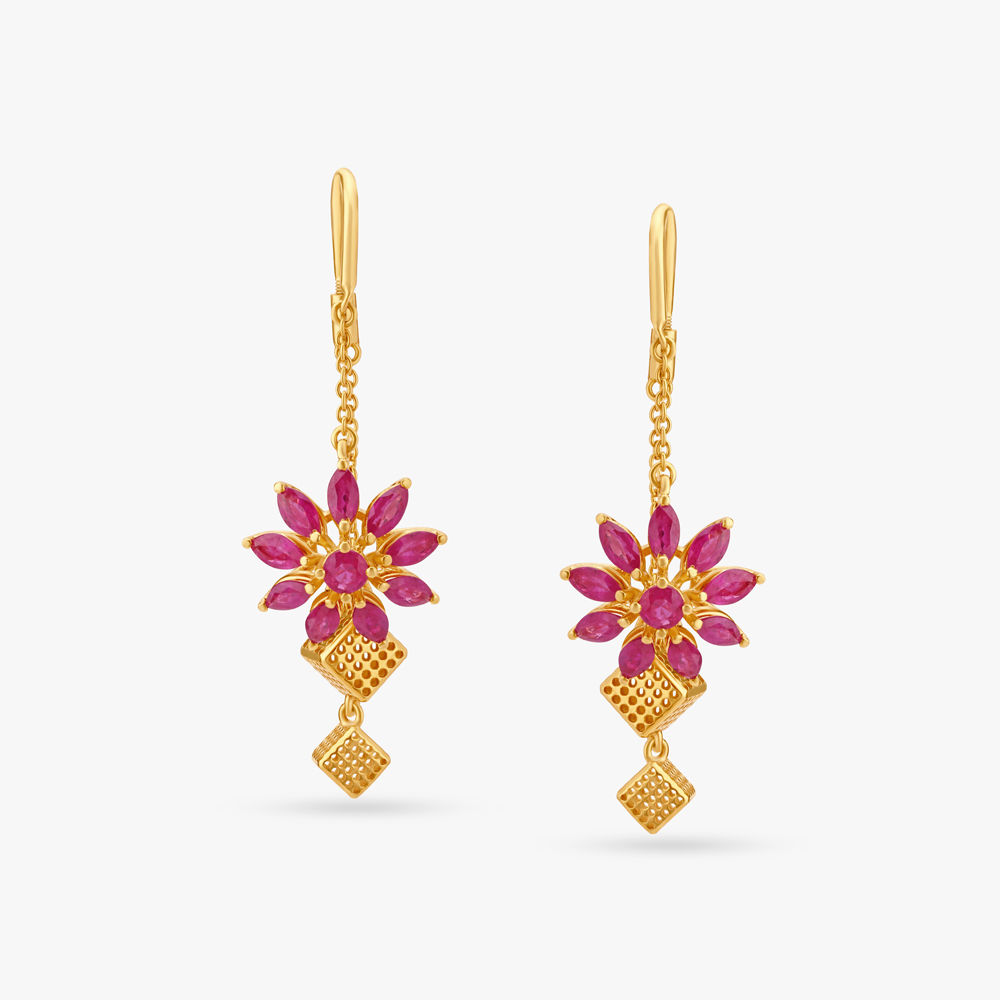 Gorgeous Ruby Sui Dhaga Drop Earrings,,hi-res image number null