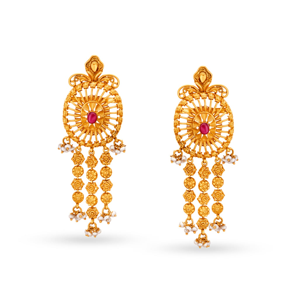 Mesmerising Antique Gold Necklace Set,,hi-res image number null