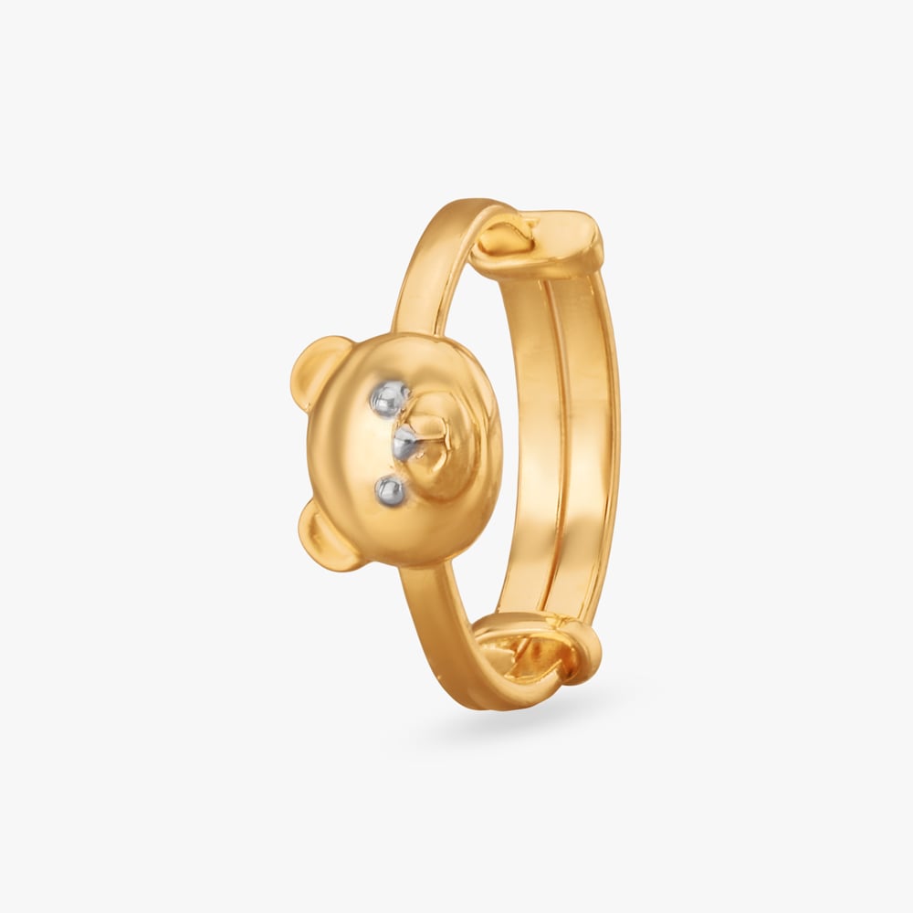 Teddy Charm Gold Ring for Kids,,hi-res image number null