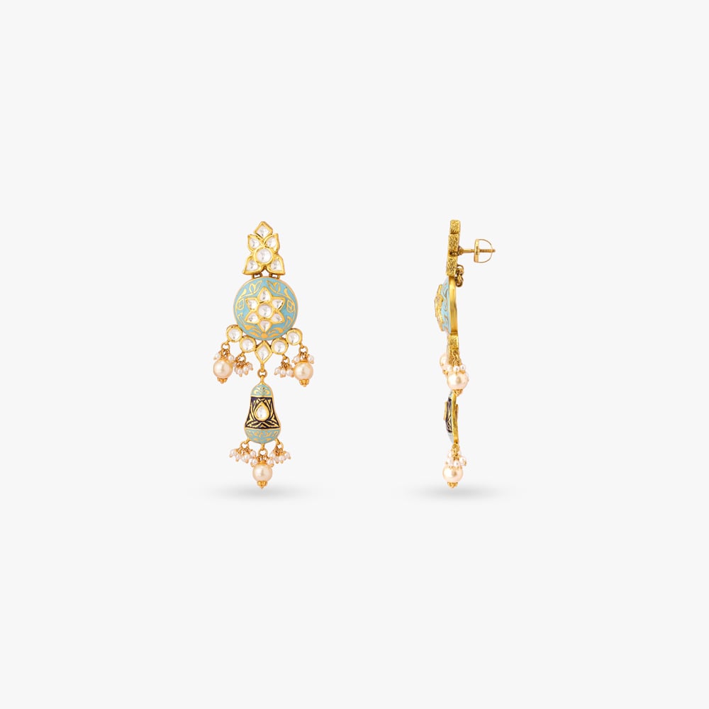 Azure Floral Gold Necklace Set,,hi-res image number null