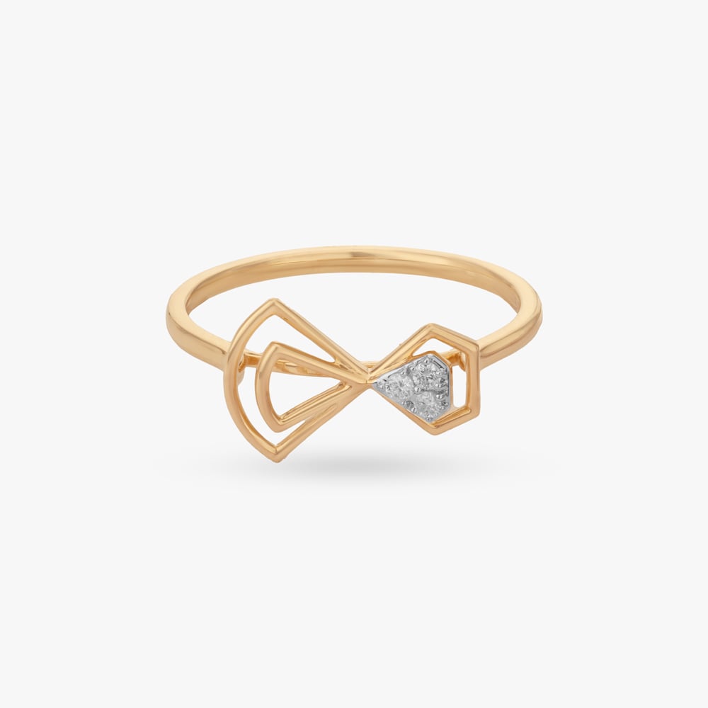 Geometric Bow Diamond Ring,,hi-res image number null