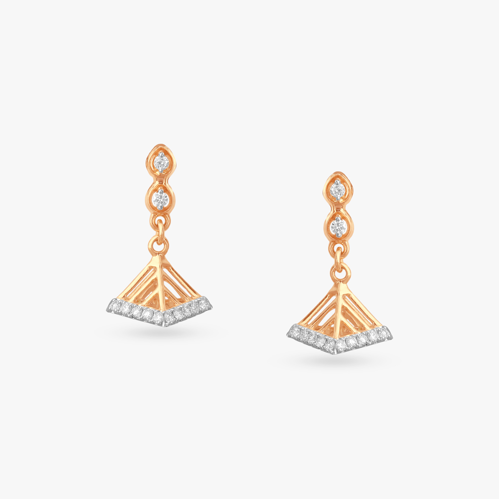 Pixie Pyramid Diamond Jhumka Earrings for Kids,,hi-res image number null