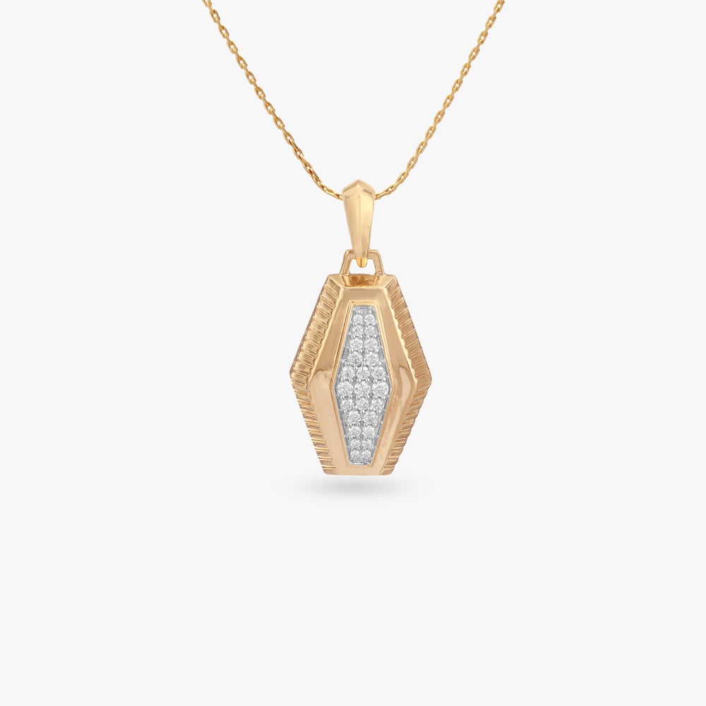

Hexagon Shield Diamond Pendant For Men