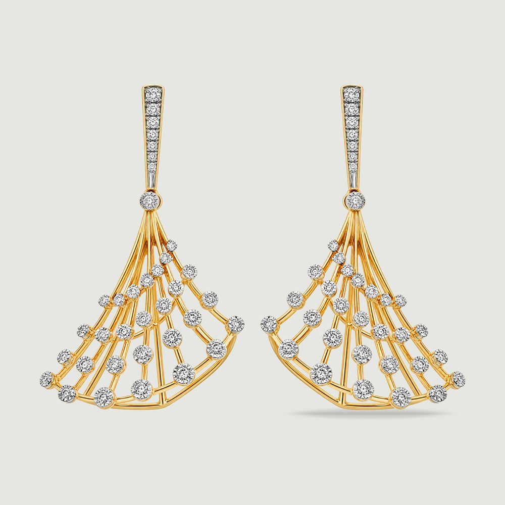 Radiant Cascading Diamond Jhumka,,hi-res image number null