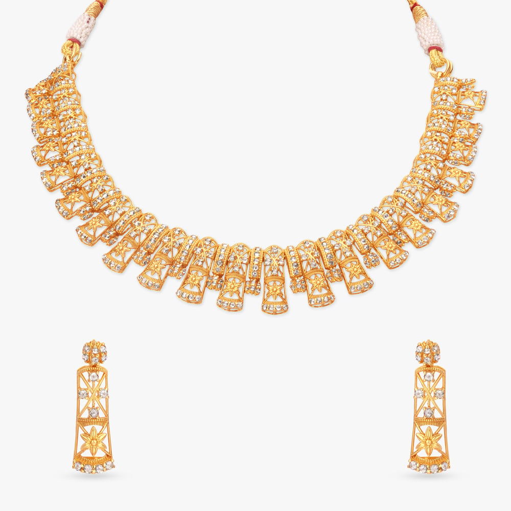 Royal Tiers Gold Necklace Set,,hi-res image number null