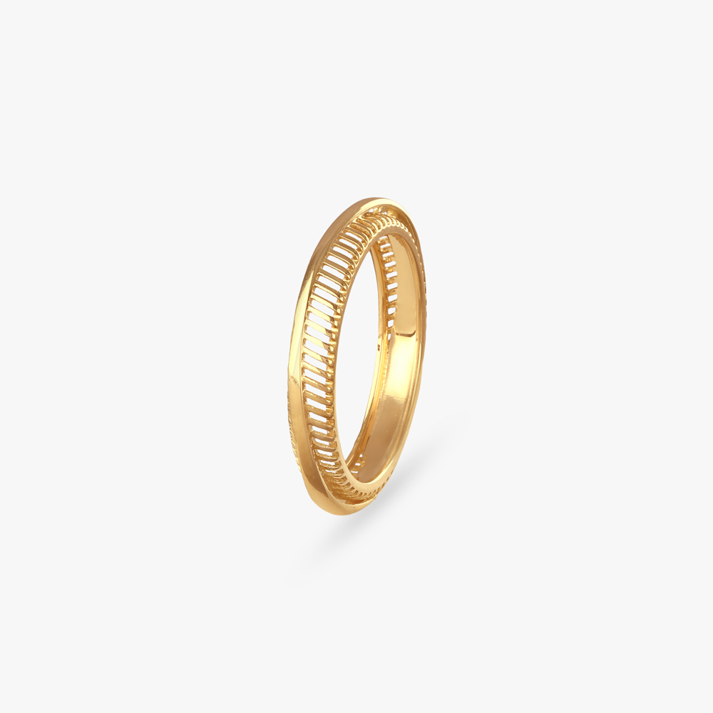Sleek Groove Gold Ring,,hi-res image number null