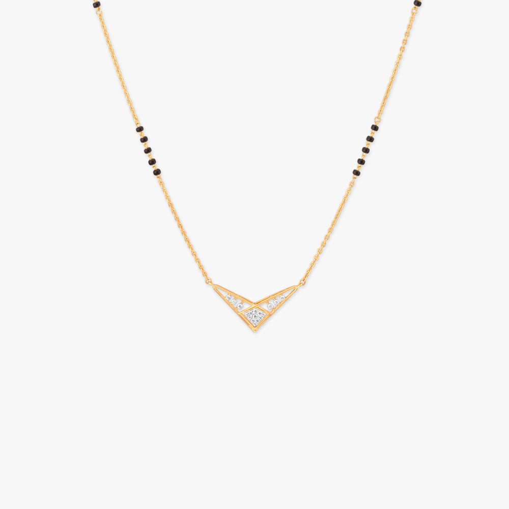 Starlit Chevron Diamond Mangalsutra,,hi-res image number null
