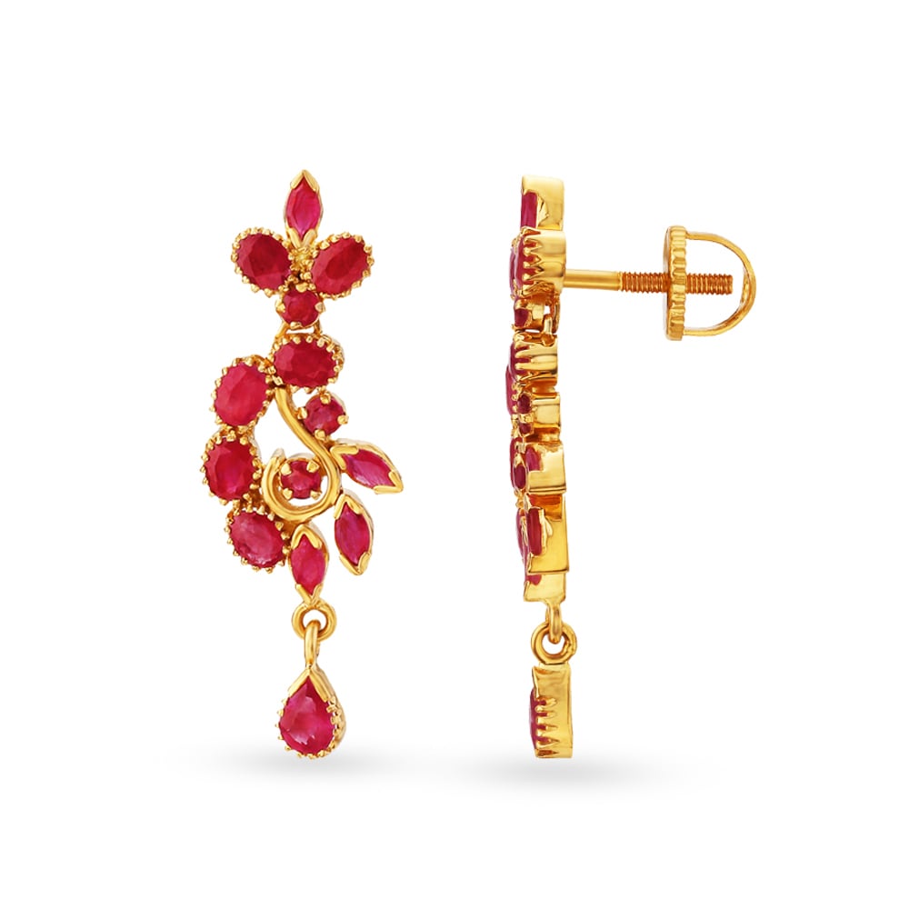 Floral Ruby Necklace Set,,hi-res image number null