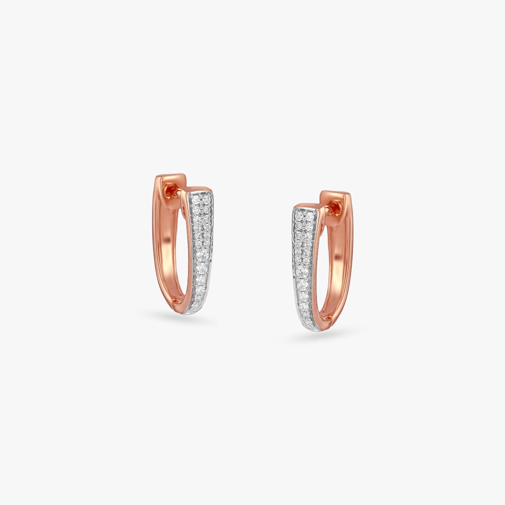 Coral Flip Diamond Hoop Earrings,,hi-res image number null