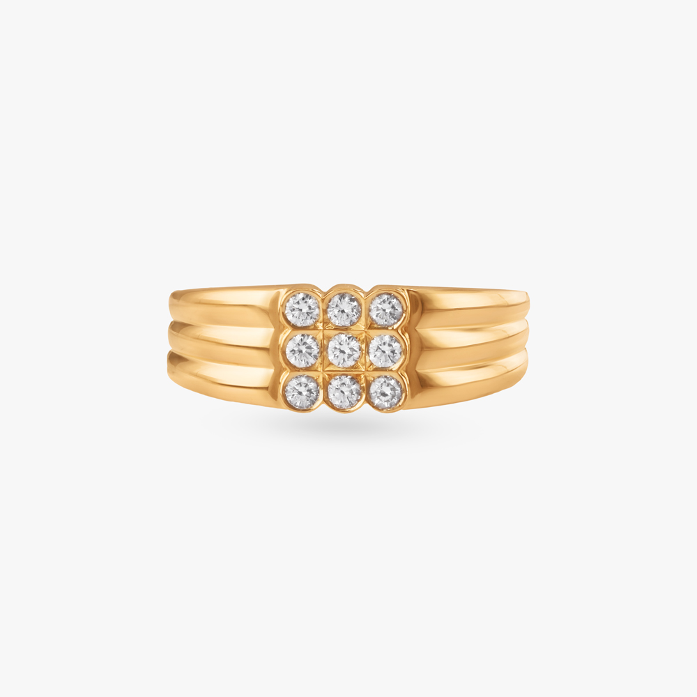 Majestic Grid Diamond Finger Ring for Men,,hi-res image number null