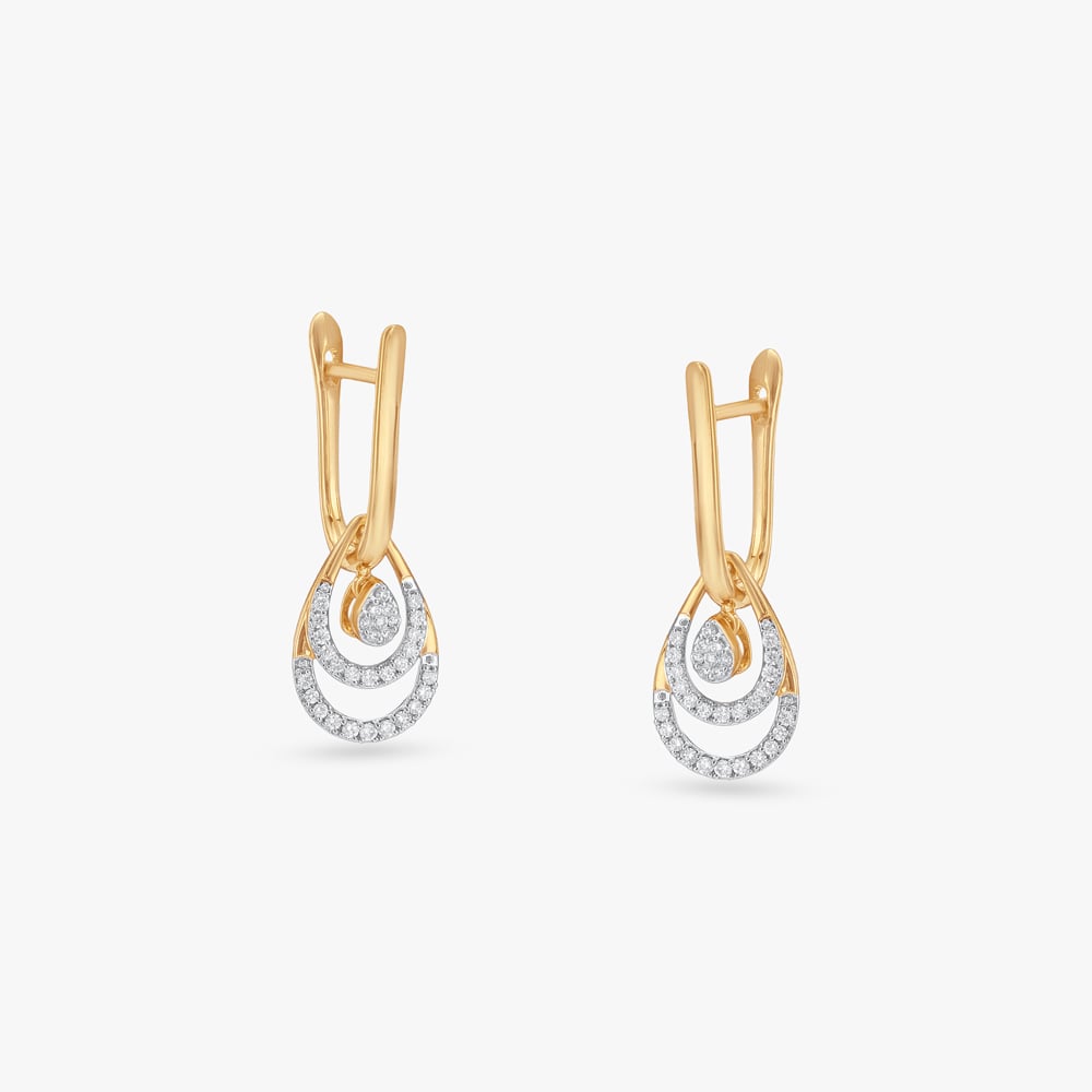 Chic Layered Diamond Hoop Earrings,,hi-res image number null