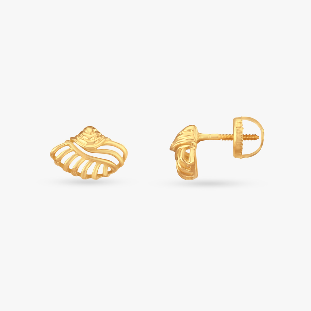 

Twisted Wave Gold Stud Earrings