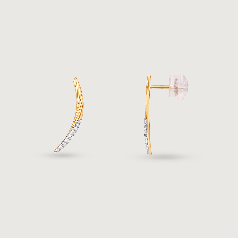 Subtle Sparkle Gold & Diamond Stud Earrings,,hi-res image number null