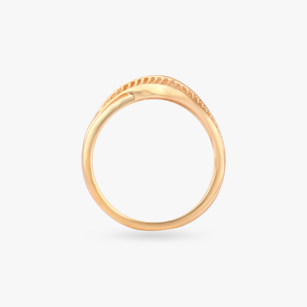 Sculpted Waveform Gold Ring,,hi-res image number null