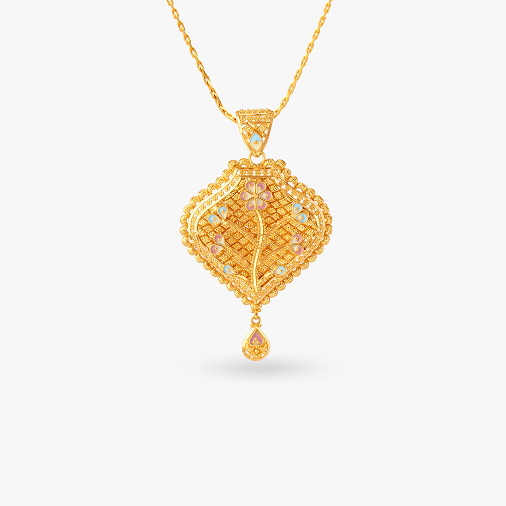 Cascade Gold Pendant and Earrings Set,,hi-res image number null