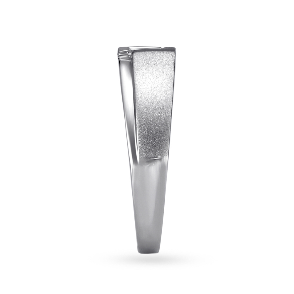 Edgy Geometric Platinum and Diamond Ring,,hi-res image number null