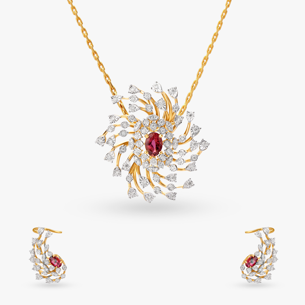 Opulent Diamond Pendant and Earrings Set,,hi-res image number null