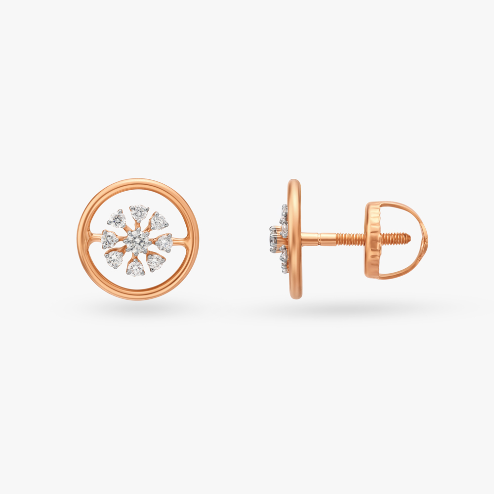 Floral Revival Diamond Stud Earrings,,hi-res image number null