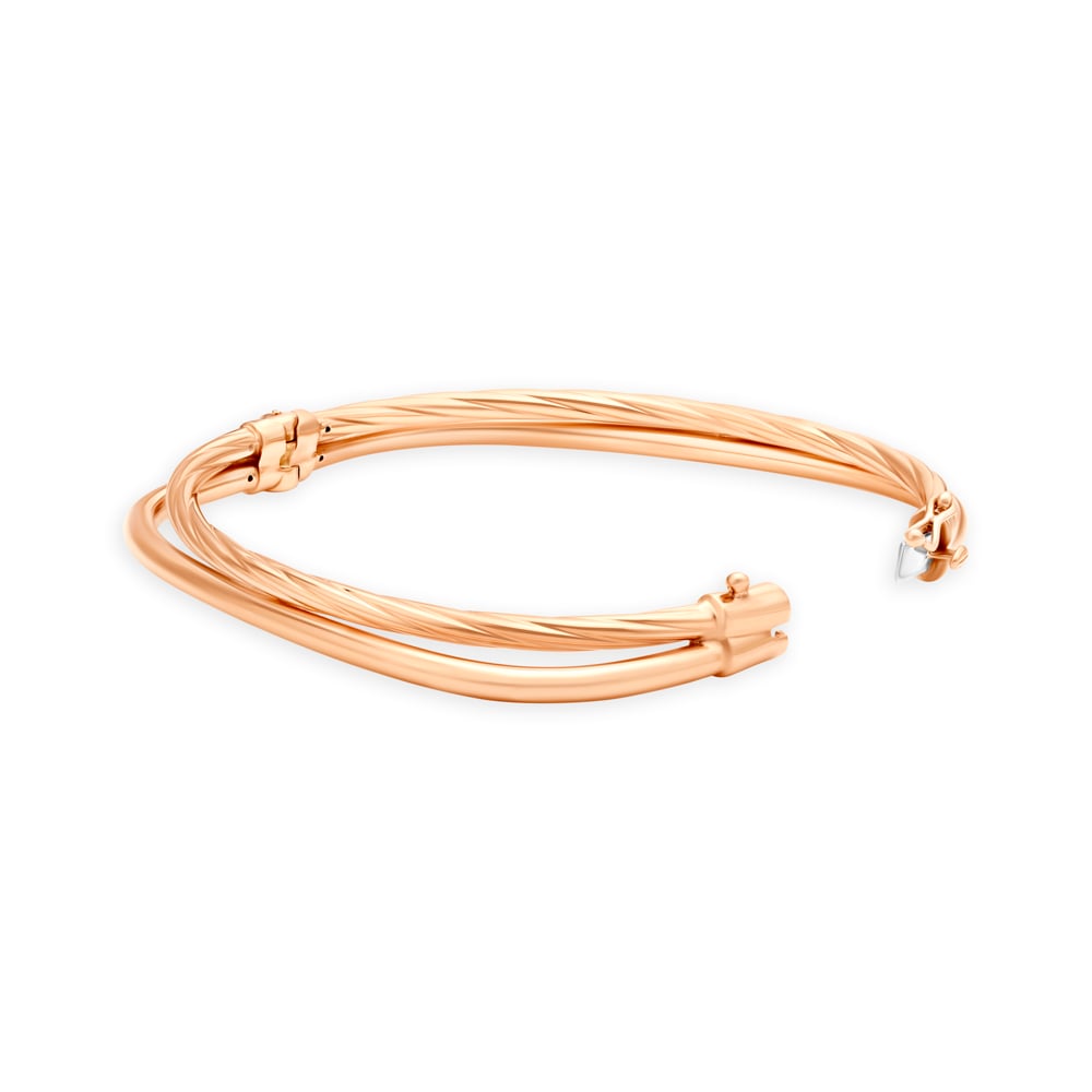 Urbane Yellow Gold Ribbed Bangle,,hi-res image number null
