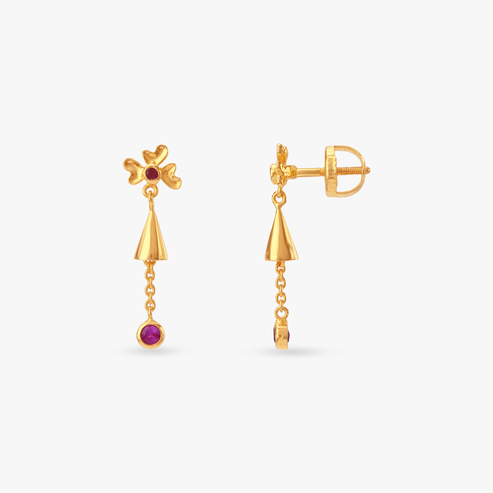 Ruby Cone Drop Earrings,,hi-res image number null