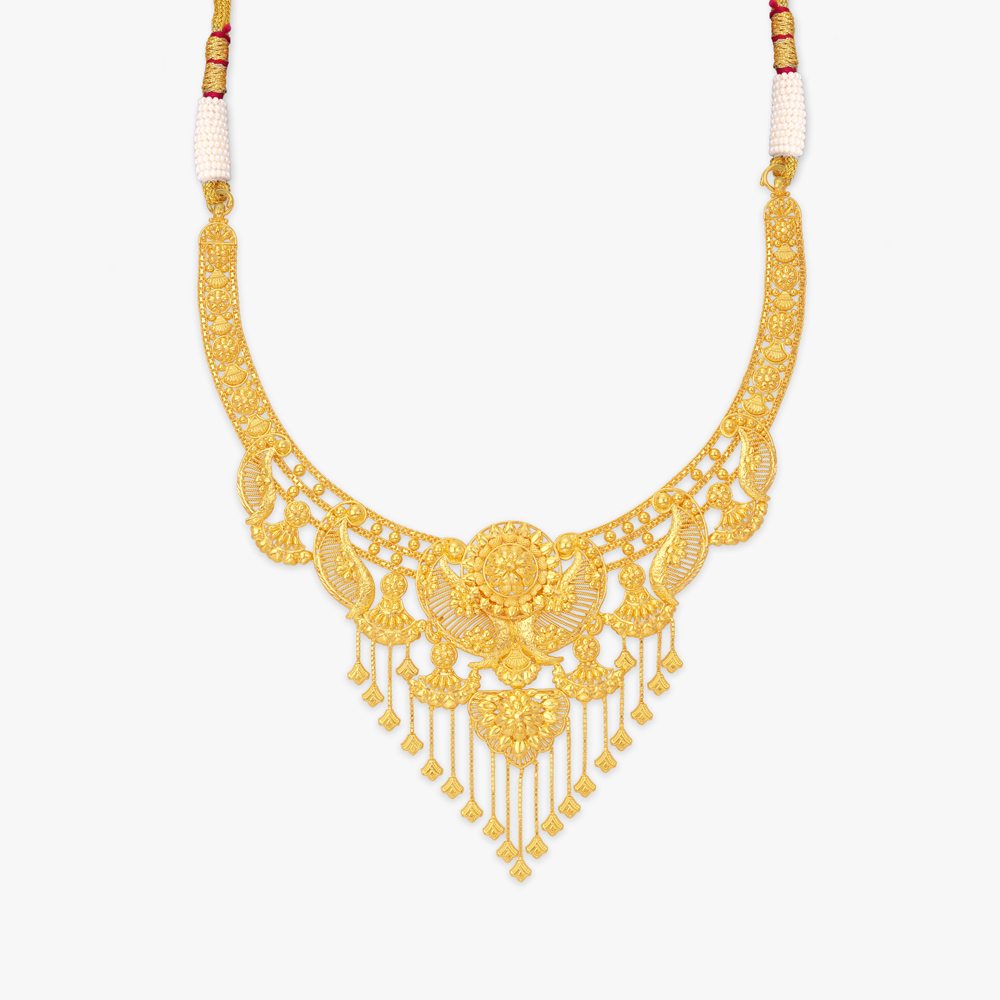 Peacock Arc Gold Necklace Set,,hi-res image number null
