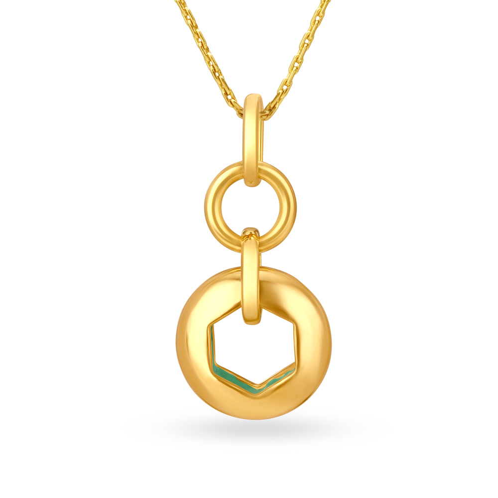 Alluring Geometric Gold Pendant