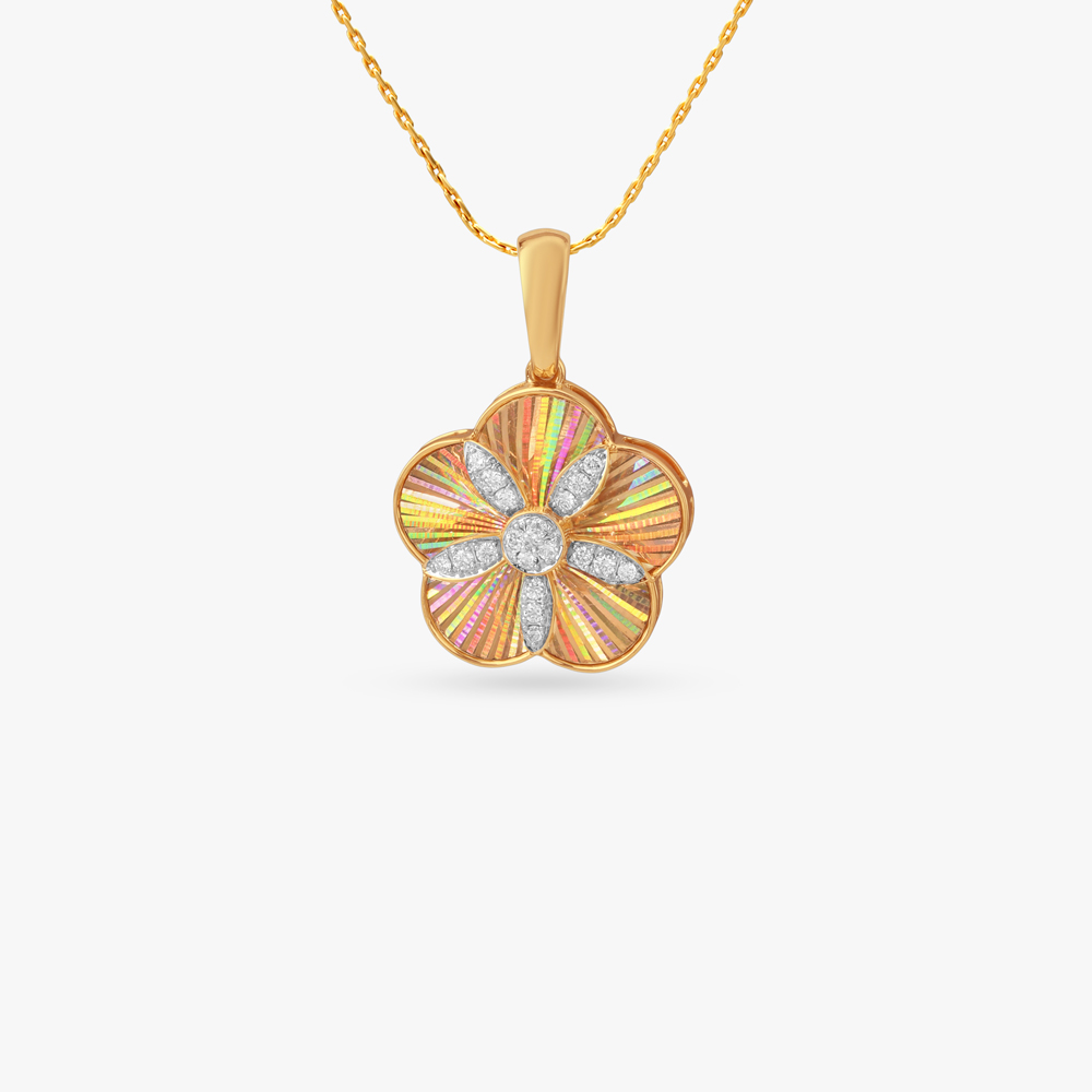 Iridescent Blossom Diamond Pendant,,hi-res image number null