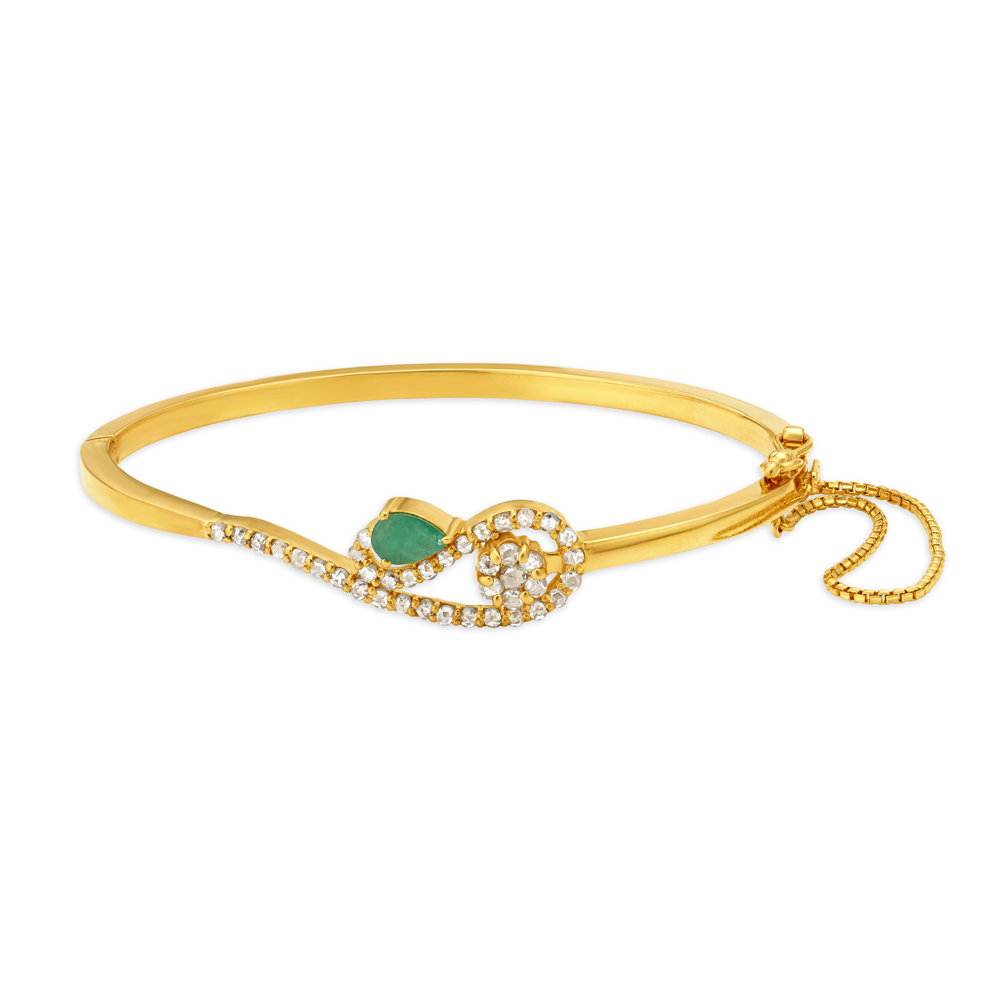 gold decorative swirl adjustable bangle main image 0