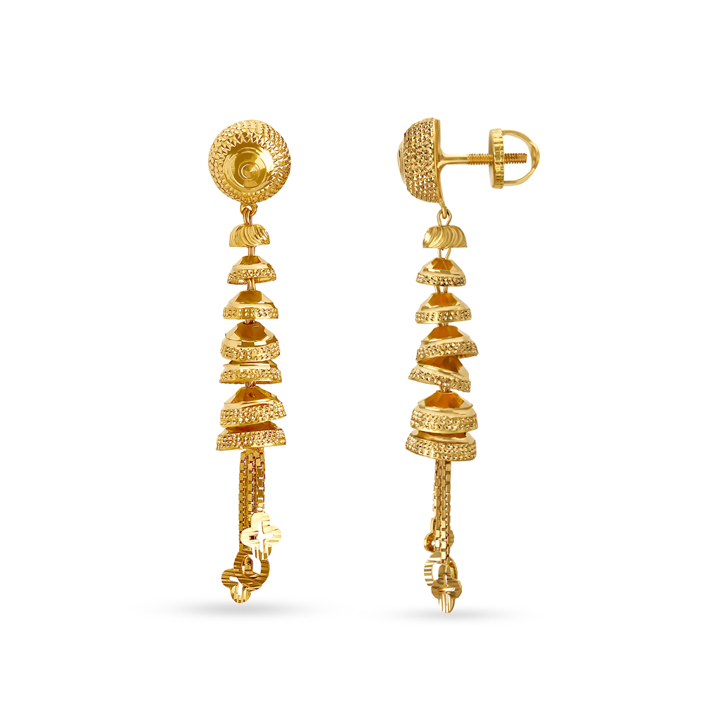 Opulent Cascading Gold Drop Earrings,,hi-res image number null