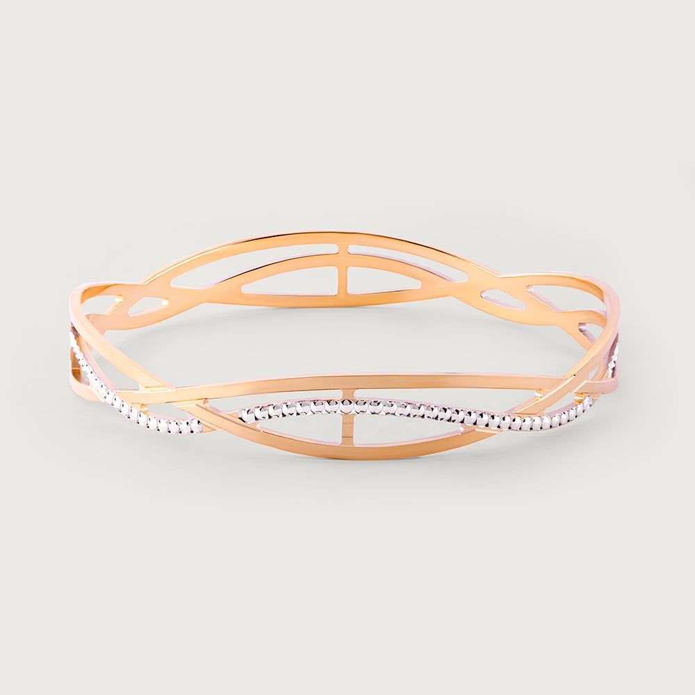 Retro Wave Gold Bangle,,hi-res image number null