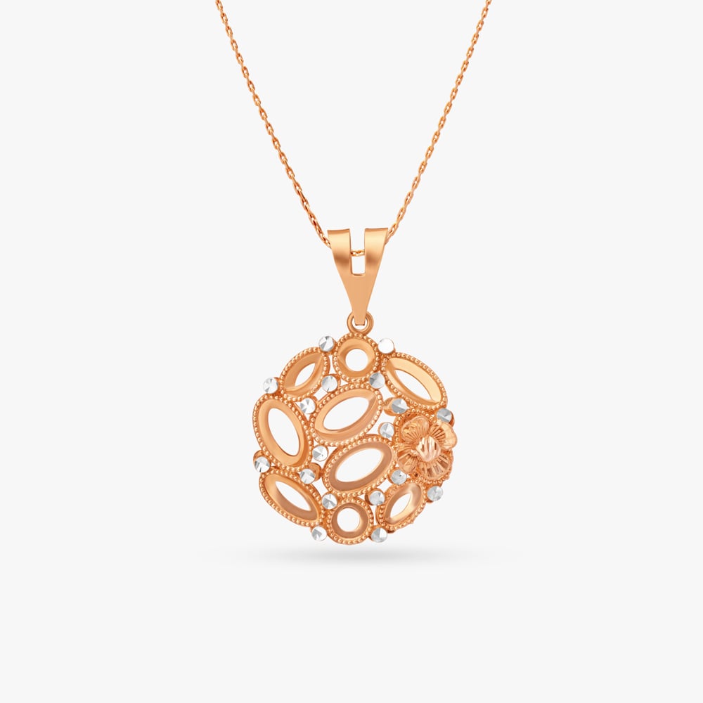 Geometric Pattern Rose Gold Pendant