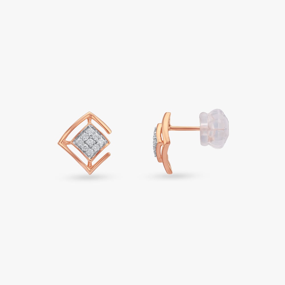 Edgy Elegance Diamond Stud Earrings,,hi-res image number null