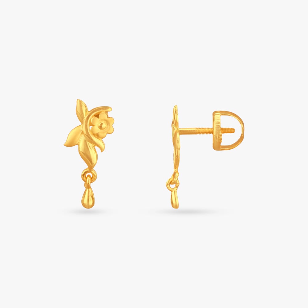 

Floral Whisper Gold Drop Earrings