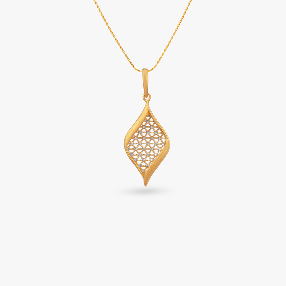 

Lattice Leaf Gold Pendant