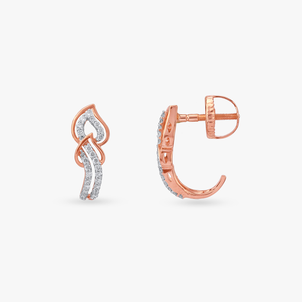 Wavy Luxe Diamond Stud Earrings,,hi-res image number null