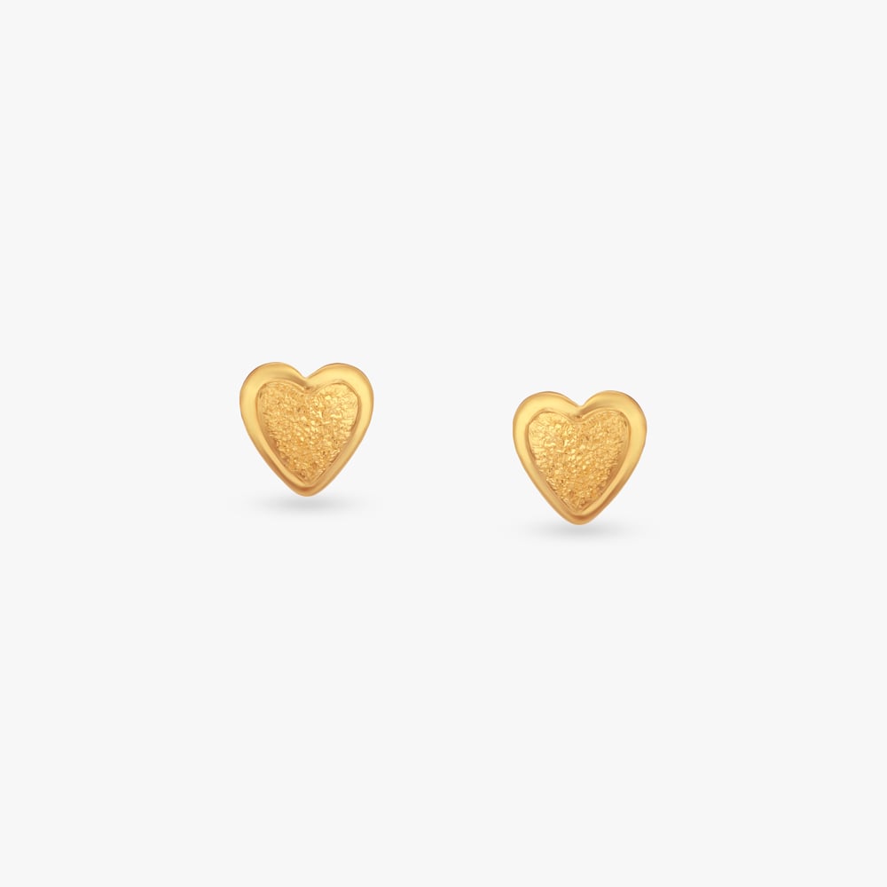 

Sunshine Heart Gold Stud Earrings For Kids