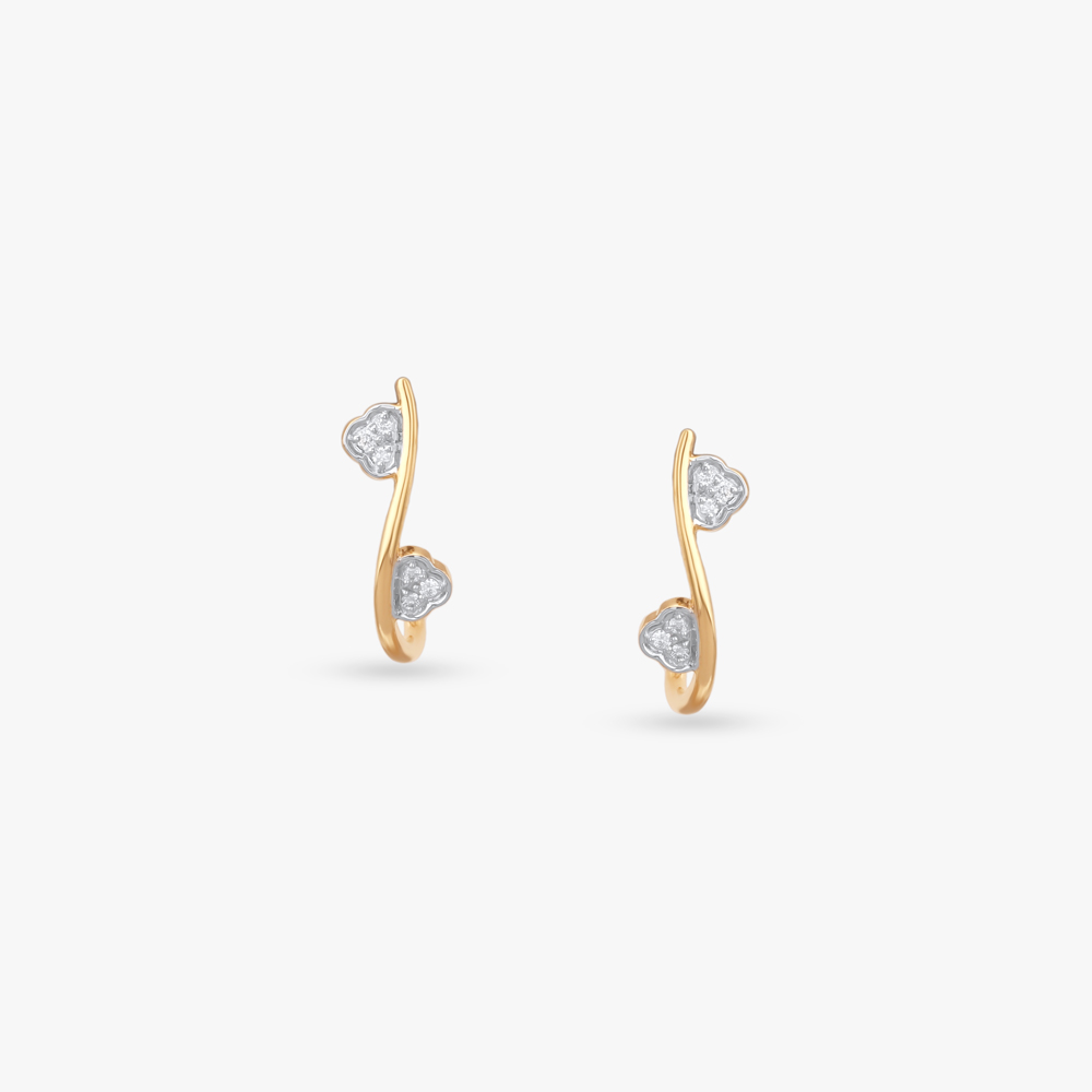Fluid Trail Diamond Hoop Earrings,,hi-res image number null