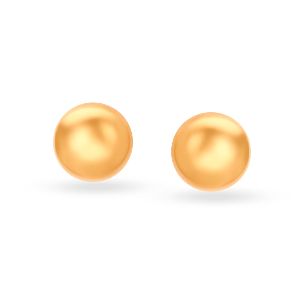 Minimalistic Round Gold Round Stud Earrings,,hi-res image number null