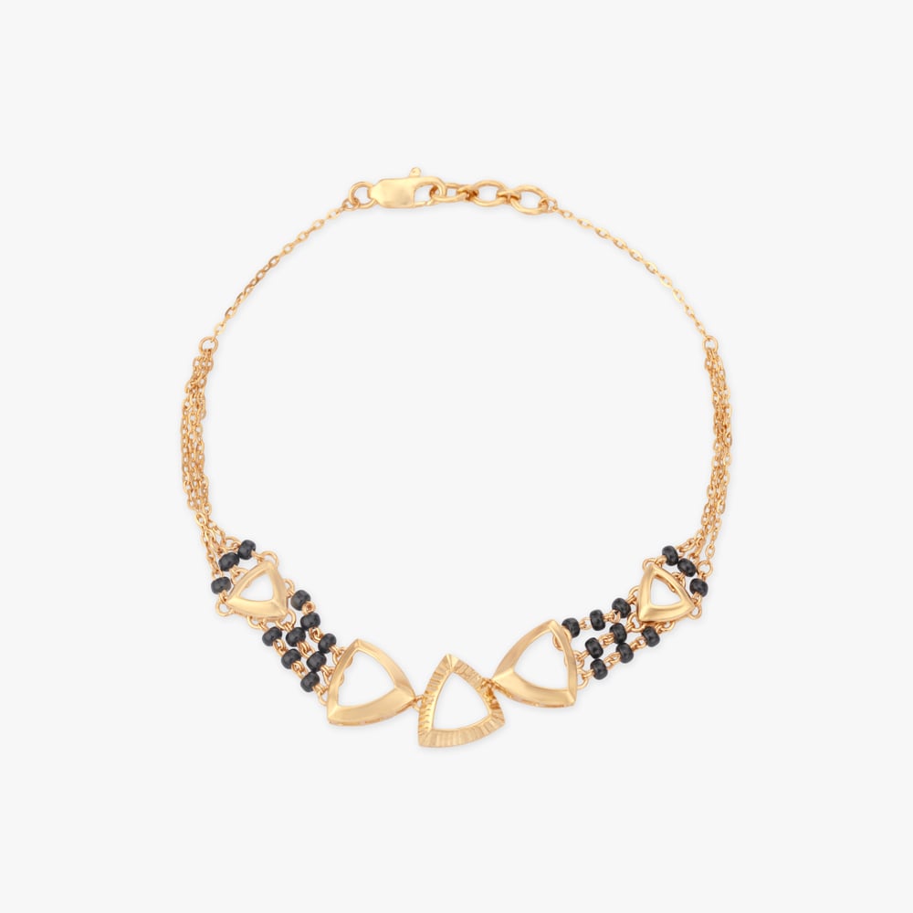 Geometric Flow Gold Bracelet,,hi-res image number null