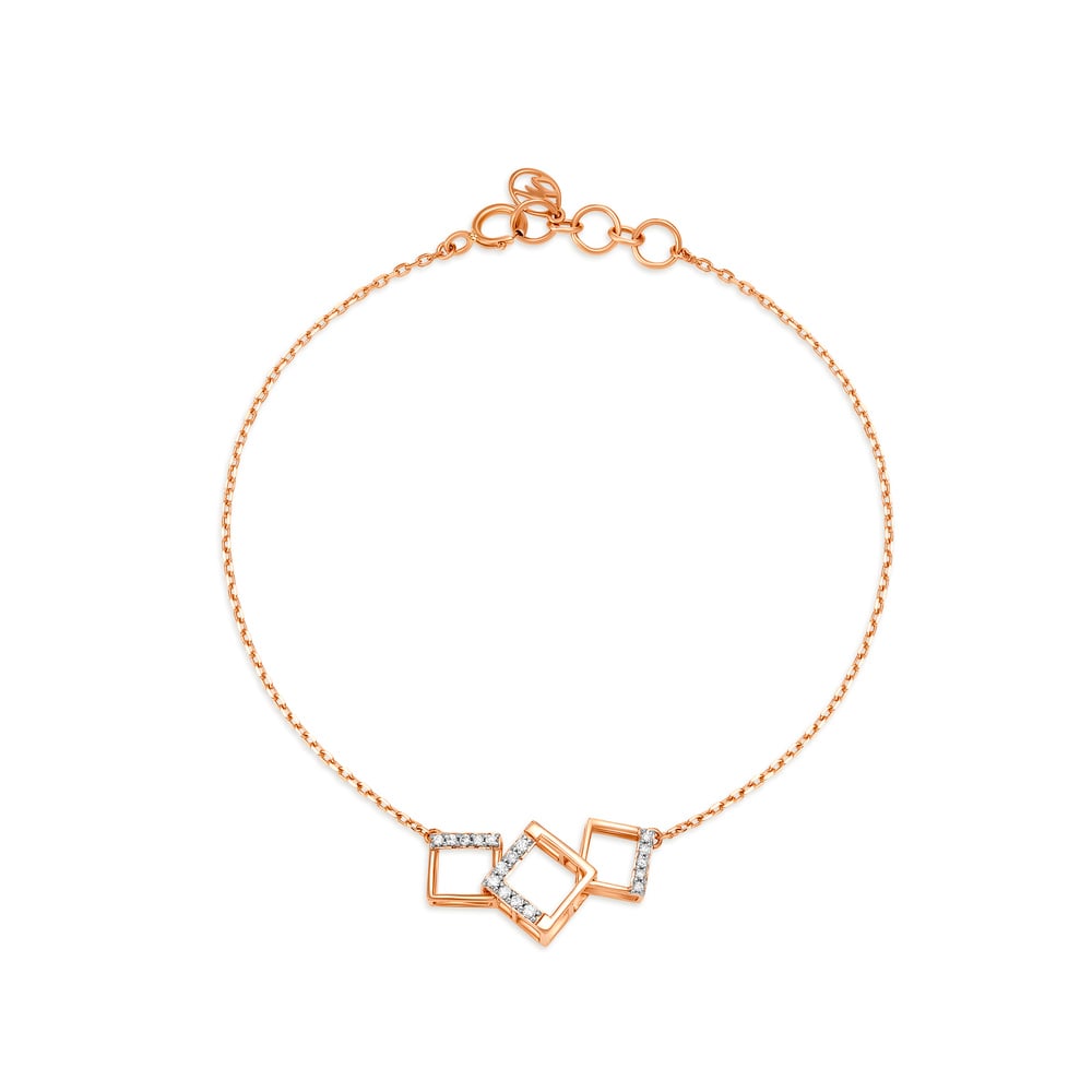 14KT Rose Gold Diamond Bracelet,,hi-res image number null