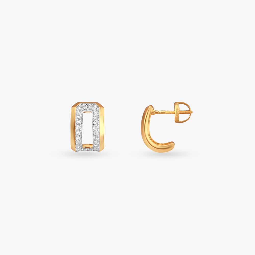 Urban Frame Diamond Hoop Earrings,,hi-res image number null