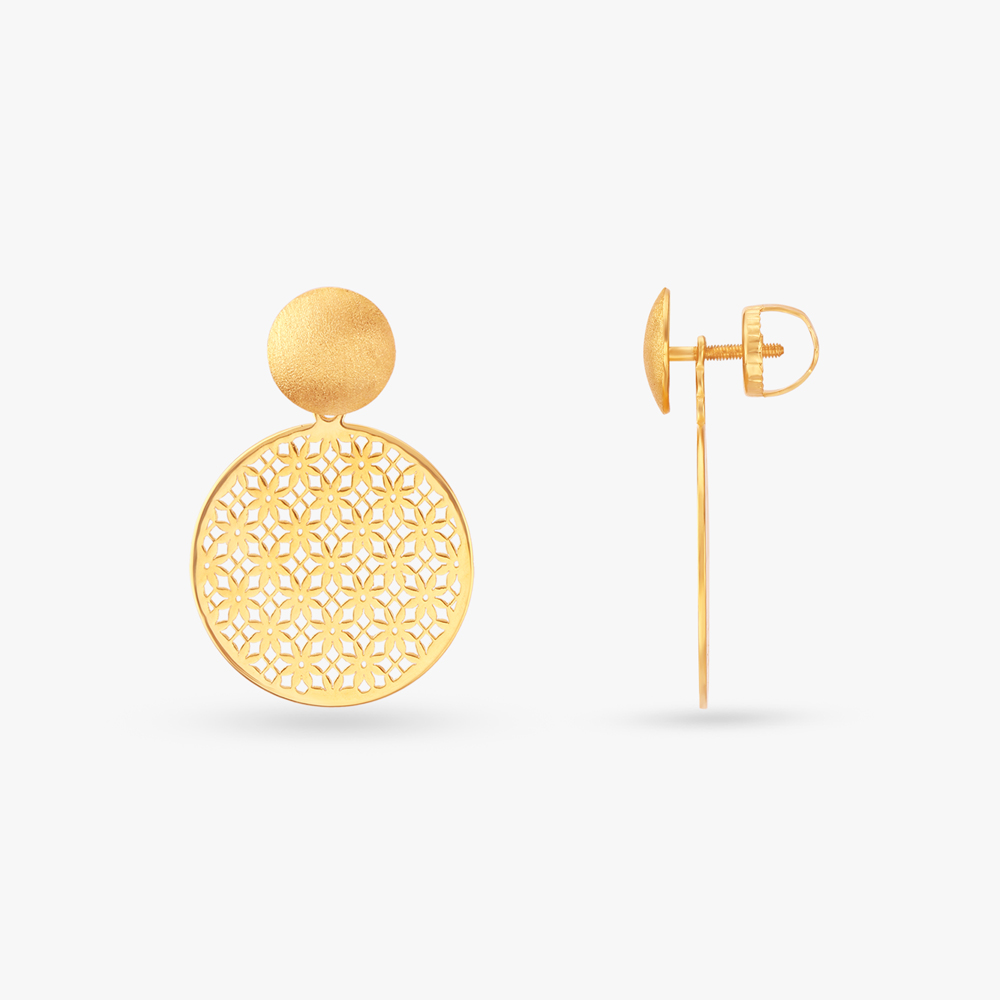 Disc Gold Drop Earrings,,hi-res image number null