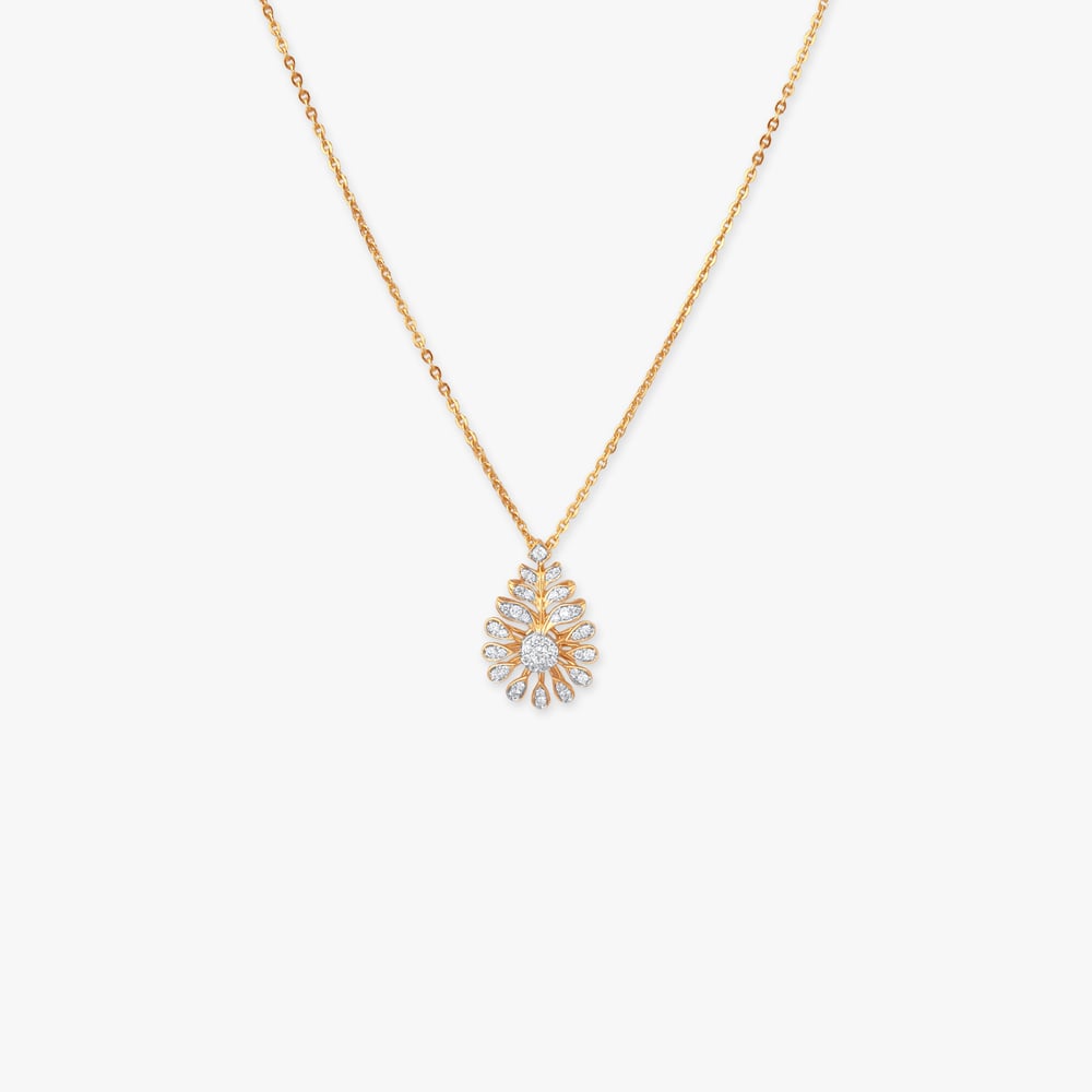 

Radiant Leaf Diamond Pendant with Chain